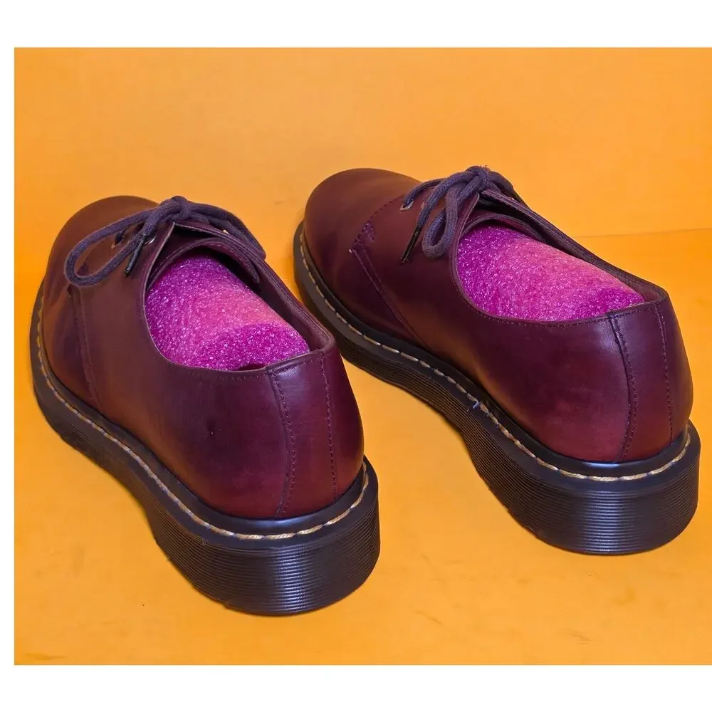 RARE Dr Martens 13377 For Life Oxfords Oxblood Burgundy Leather Men 9 Women 10
